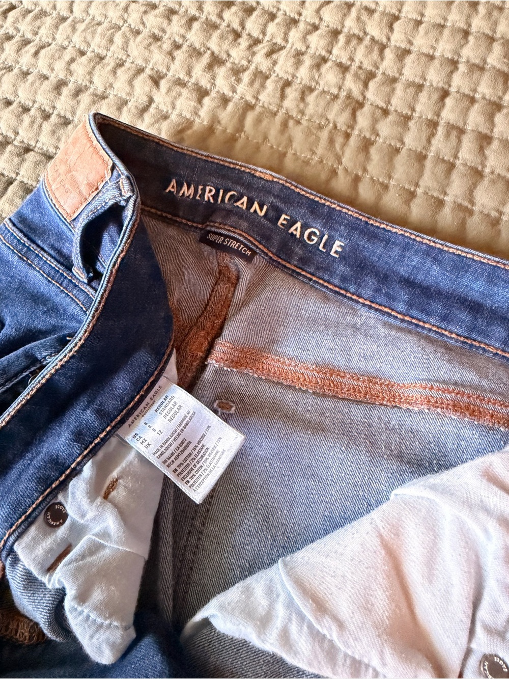 American Eagle Dark Blue Stretch Hi-Rise Skinny Jeans
